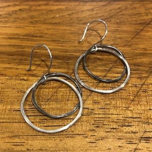 Sterling silver double hoop earrings